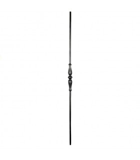 Balustre fer forgé 1100mm carré de 14x14mmgrenaillé un beau motif central