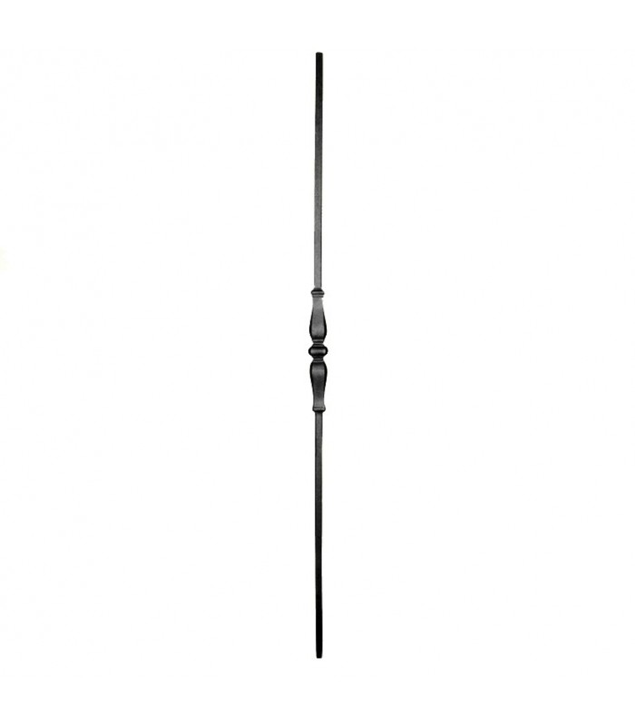Balustre fer forgé 1100mm carré de 14x14mm grenaillé un beau motif central