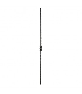 Balustre fer forgé 1100mm carré de 14x14mm grenaillé avec motif central