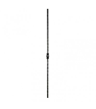 Balustre fer forgé 1100mm carré de 14x14mm grenaillé avec motif central