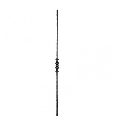 Balustre forgé 1100mm carré de 14x14mm grenaillé martelé 4 faces