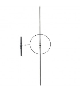 Balustre fer forgé 1200mm rond de ø14mm grenaille motif central forgé