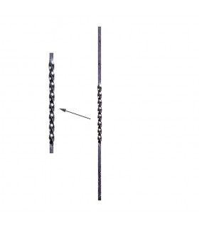 Balustre aluminium 1000m carré de 14x14mm avec une torsade centrale