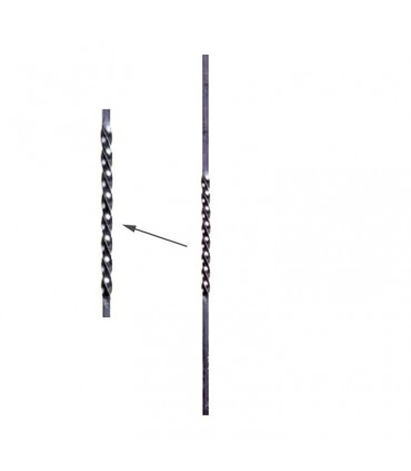 Balustre aluminium 1000m carré de 14x14mm avec une torsade centrale