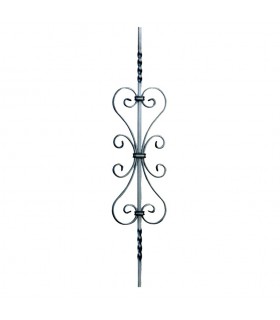 Balustre aluminium 1000mm carré de 14x14mm assemblé panneaux largeur 280mm
