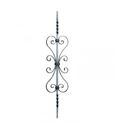Balustre aluminium 1000mm carré de 14x14mm assemblé panneaux largeur 280mm