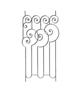 Panneau décoratif 1000x580mm plat 14x8mm Art Déco acier forgé