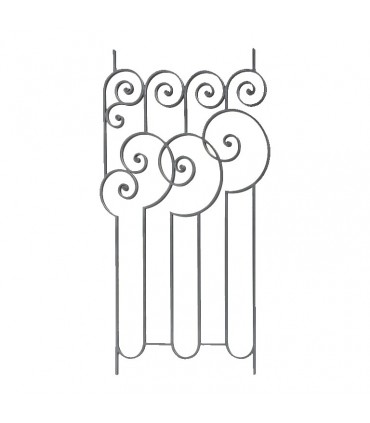 Panneau décoratif 1000x580mm plat 14x8mm Art Déco acier forgé