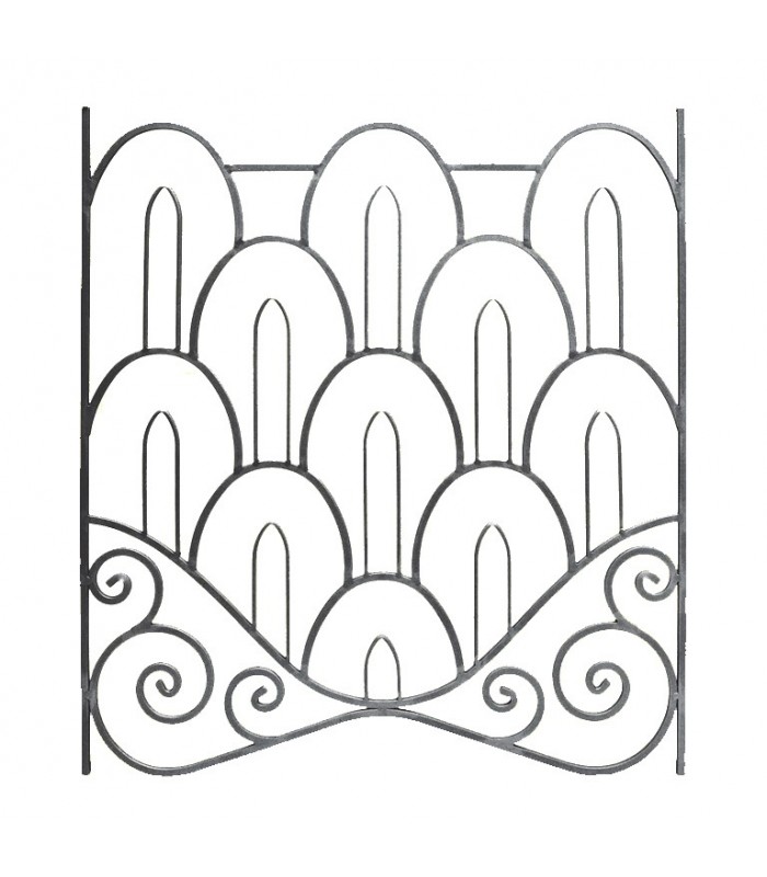 Panneau décoratif 1000x900mm carré 12x12mm art Déco fer forgé