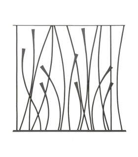 Panneau décoratif 970x1000mm rond ø12mm design courbe acier forgé