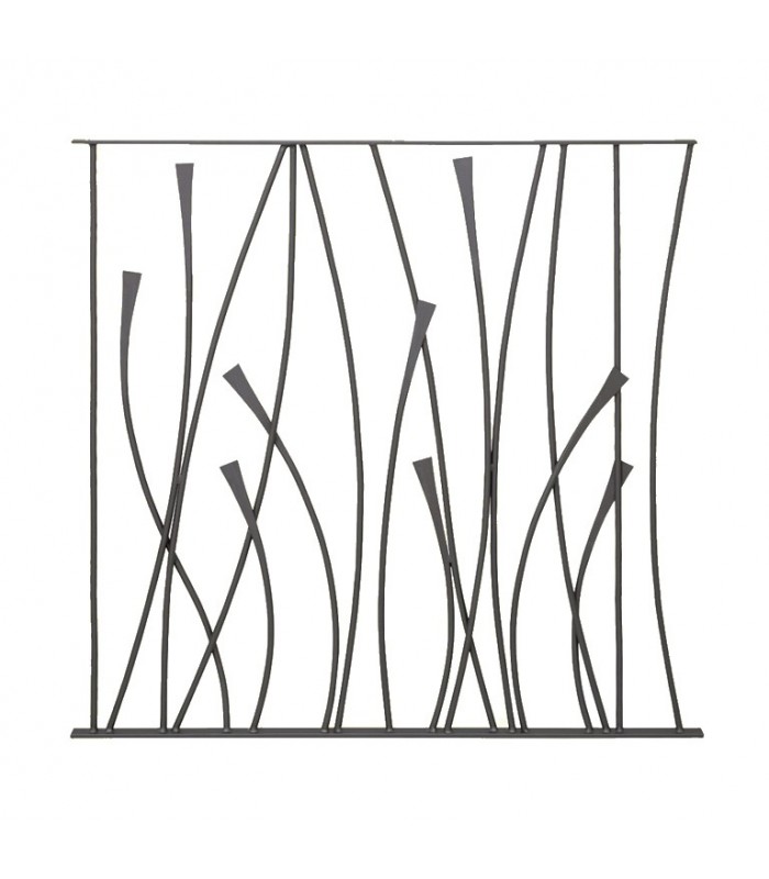 Panneau décoratif 970x1000mm rond ø12mm design courbe acier forgé