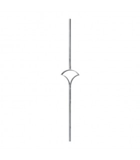 Balustre décoratif 1000x390mm carré de 14x14mm fleur de lotus acier forgé