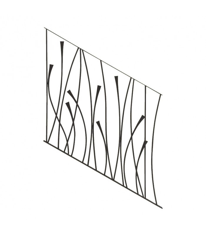 Panneau décoratif 970x1000mm rond ø12mm pour rampant d'escalier design courbe