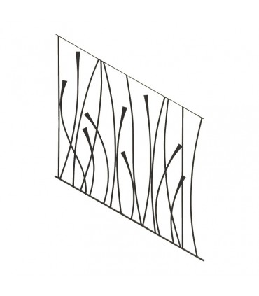 Panneau décoratif 970x1000mm rond ø12mm pour rampant d'escalier design courbebe L970x1000mm 