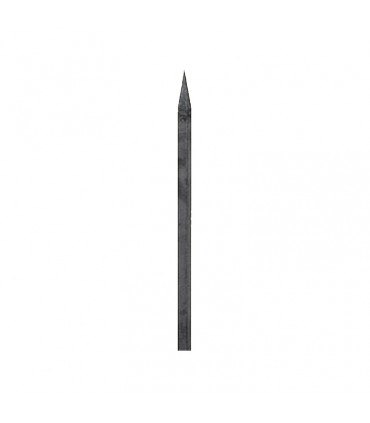 Barreau acier appointé 650mm carré de 14x14mm 4 faces angle de 15°