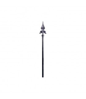 Barreaux élancés acier 650mm rond de ø16mm fleur de lys forgée