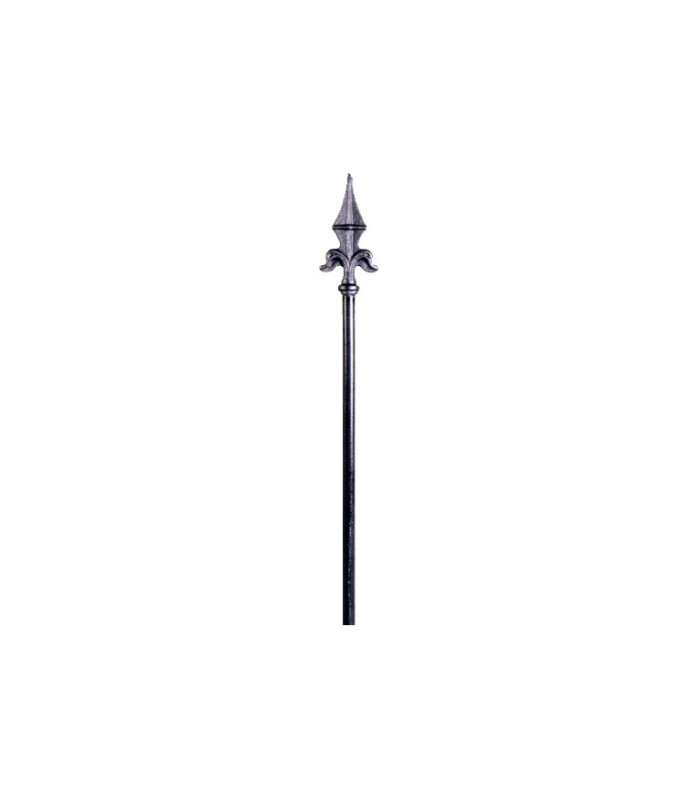 Barreaux élancés acier 650mm rond de ø16mm fleur de lys forgée