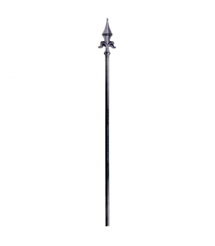 Barreaux élancés acier 1300mm rond ø16mm avec fleur de lys forgée