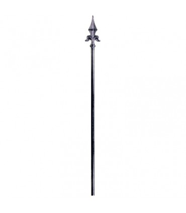 Barreaux élancés acier 1300mm rond ø16mm avec fleur de lys forgée