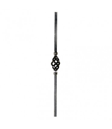 Poteaux acier forgé 1000mm carré de 25x25mm avec pigne centrale