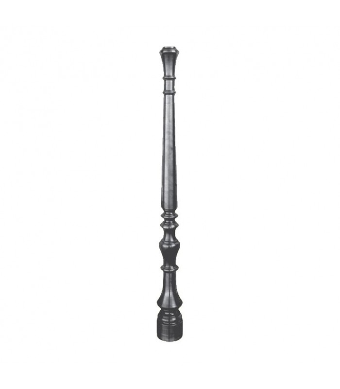 Poteau acier tourné 1000mm base ø95mm décolleté finition supérieure