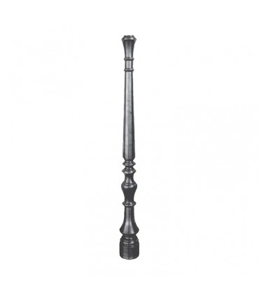 Poteau acier tourné 1000mm base ø95mm décolleté finition supérieure