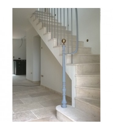 Poteau acier tourné 1000mm base ø95mm décolleté finition supérieure