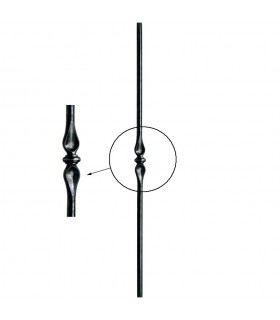 Poteaux acier forgé 1200mm rond de ø25mm motif central estampé