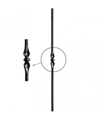 Poteaux acier forgé 1200mm rond de ø25mm motif central estampé