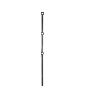 Poteau acier forgé 1200mm rond de ø30mm à trous renflés Ø26mm et Ø32mm