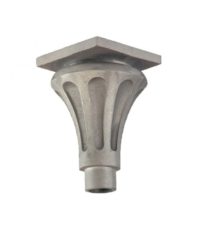 Base ou chapiteau 235mm pour tube ø80mm lisse ou cannelé en fonte d' aluminium