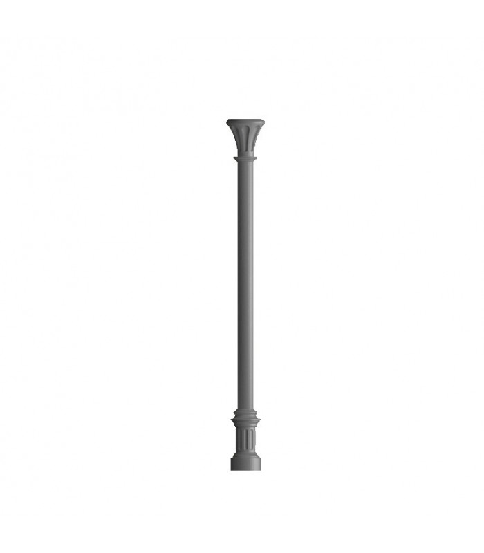 Poteaux colonnes 3235mm fût ø80mm lisses fonte d'aluminium brute