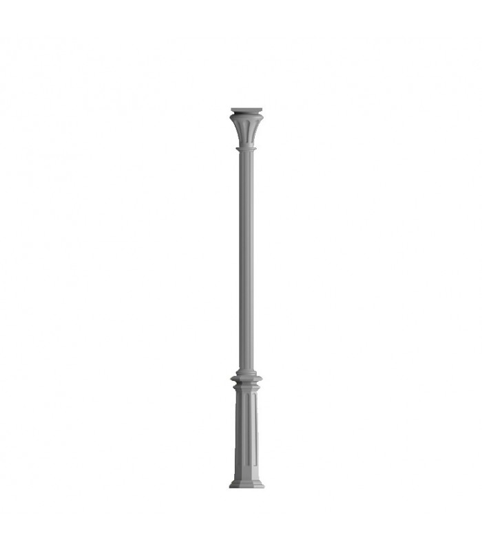 Poteaux colonnes 2735mm fût ø80mm cannelé en fonte d'aluminium