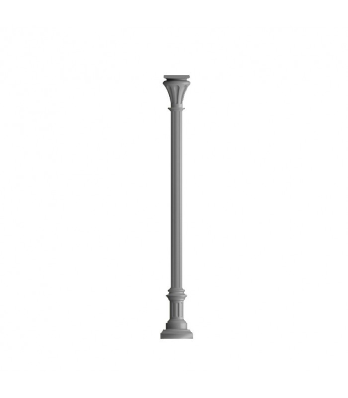Poteaux colonnes 2735mm fût cannelé ø80mm fonte d'aluminium brute