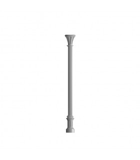 Poteau colonnes 2735mm fût ø80mm cannelé en fonte d'aluminium brute