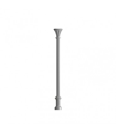 Poteau colonnes 2735mm fût ø80mm cannelé en fonte d'aluminium brute