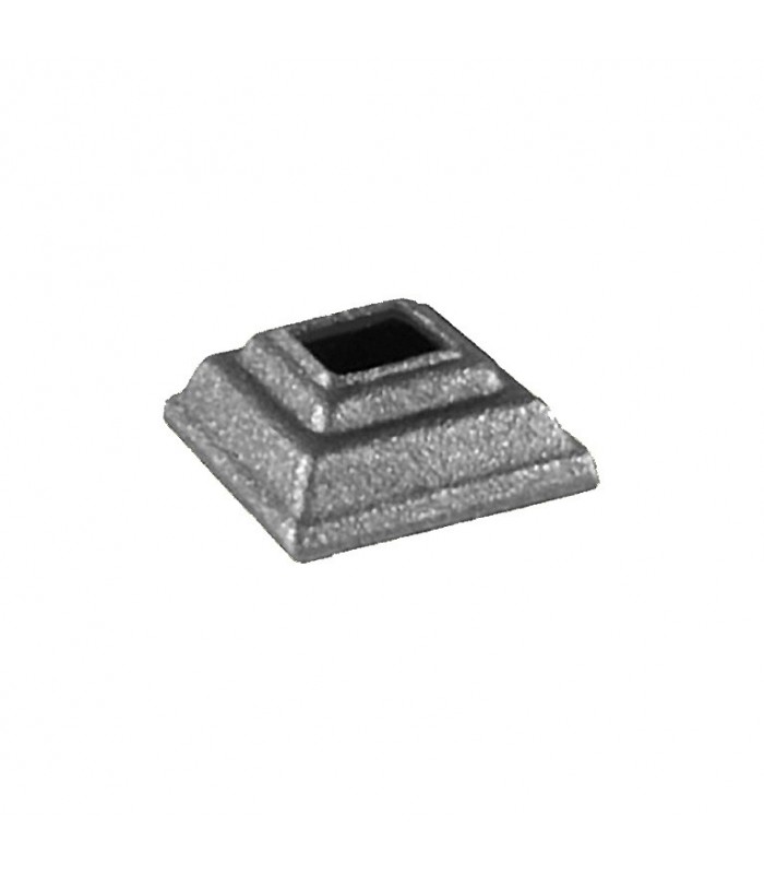 Cache scellement 40x40mm carré de 14x14mm en acier forgé pour balustres