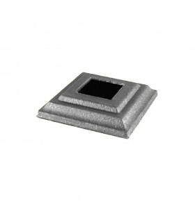 Cache scellement 80x80mm carré de 30x30mm pour poteaux en acier forgé