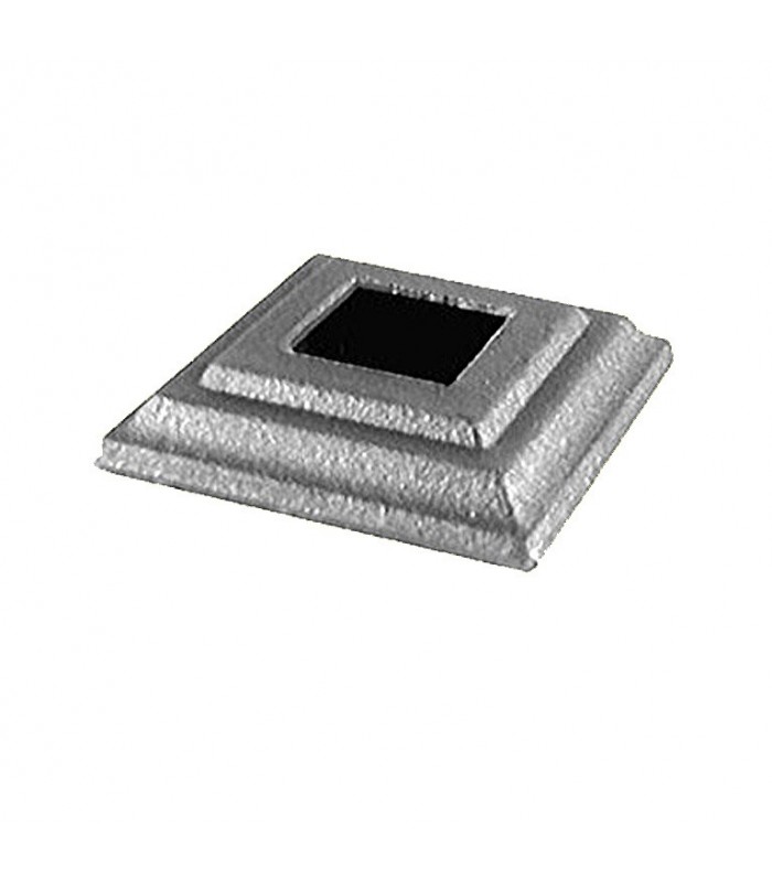 Cache scellement 100x100mm carré 50x50mm pour poteau ou barre acier forgé