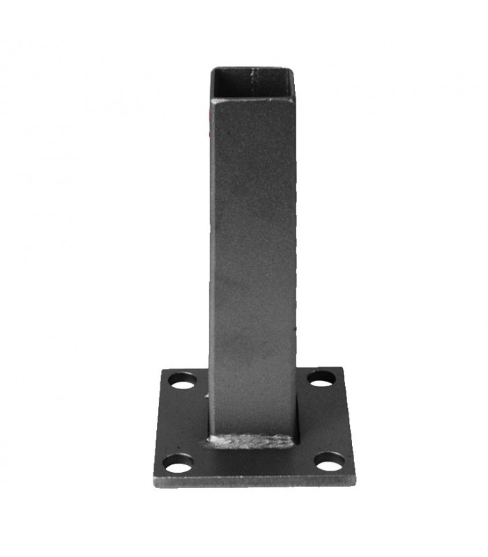Pied-platine tube 35x35mm embase 80x80mm pour tube 40x40mm
