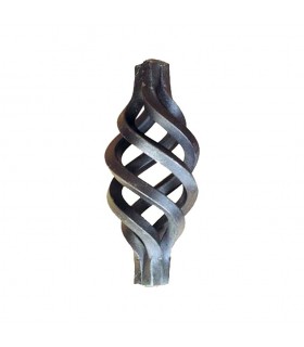Pigne torsadée 170mm carré de 20x20mm décorative en fer forgé