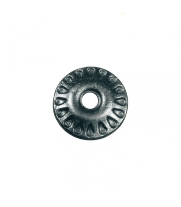 Rosace acier Ø67mm percée d'un trou Ø12mm pour barreaux d'escalier