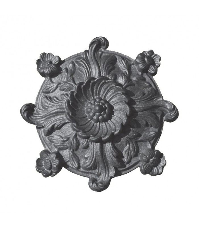 Palmette fonte 170x170mm épaisseur 25mm rosace décorative pour portails