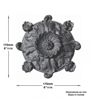 Palmette fonte H165mm  x 165mm
