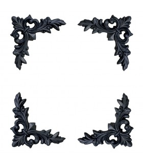 Décor d angle fonte 130x130mm épaisseur 17mm le jeu de 4 pièces