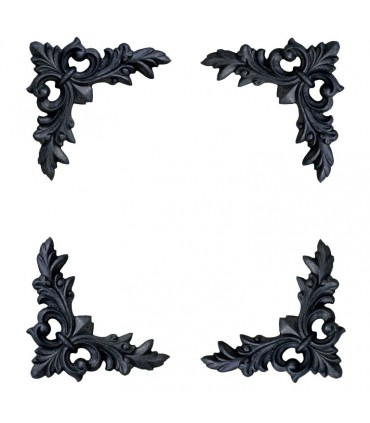 Décor d angle fonte 130x130mm épaisseur 17mm le jeu de 4 pièces