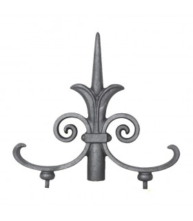 Ornement pointe de lance 190x210mm épaisseur 24mm pour clôtures et portails
