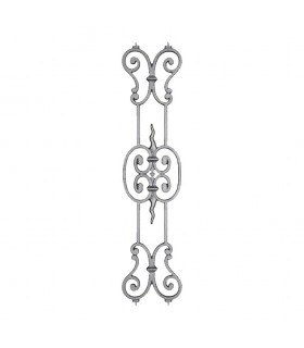 Décoration fonte double face 890x200mm pour balustrades et appuis de fenêtres