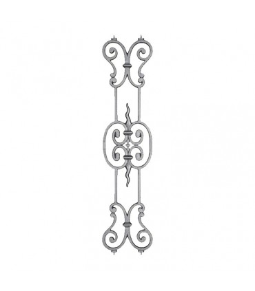 Décoration fonte double face 890x200mm pour balustrades et appuis de fenêtres