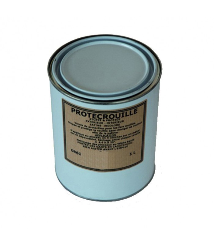 Vernis satiné pour le fer pot de 1 litre Stoppe et protège la rouille sans changer sa couleur